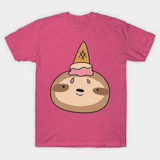 Melted Icecream Cone Sloth Face T-Shirt